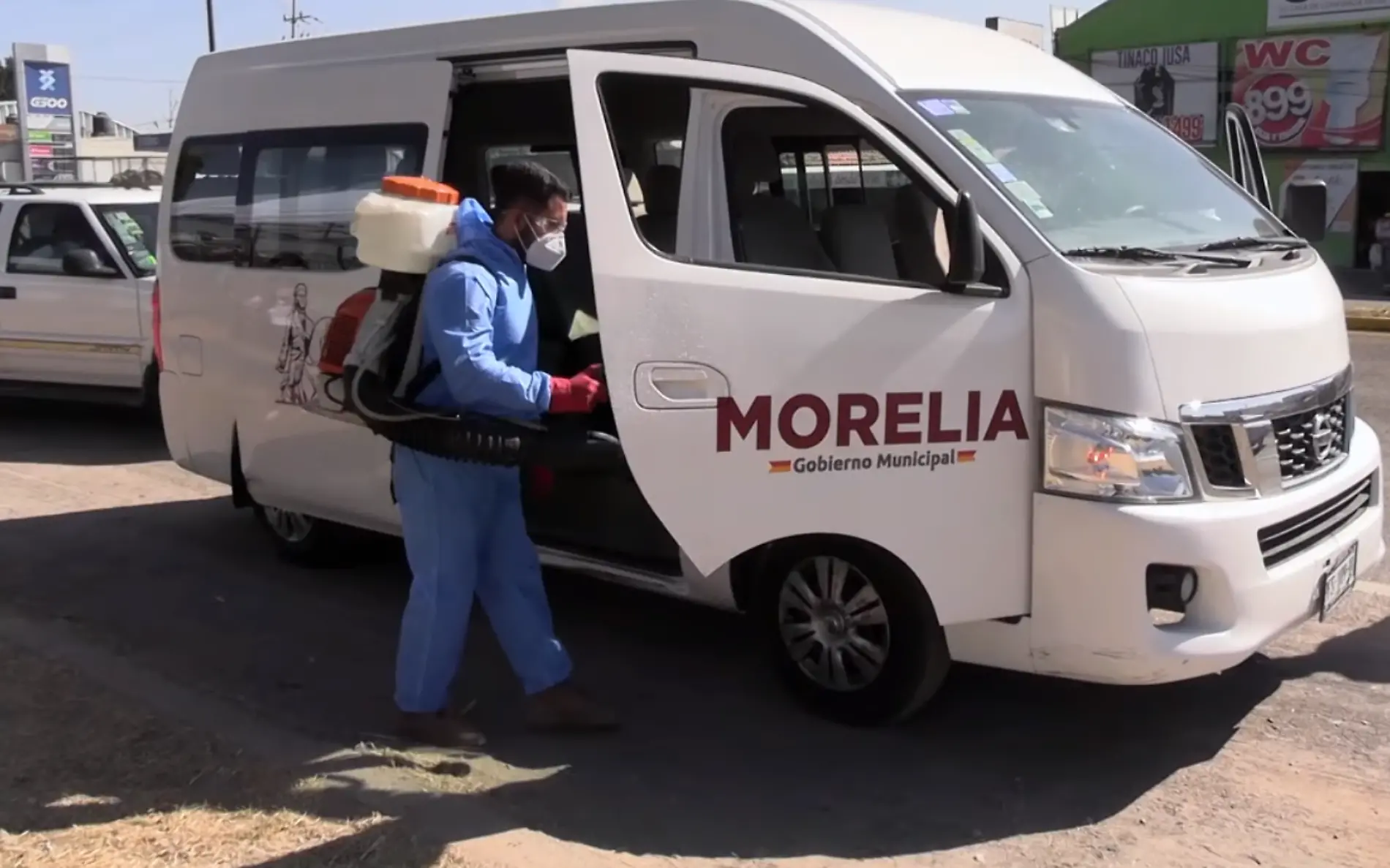 Desinfección de carros en la salida Salamanca Imagen Cortesía Ayuntamiento de Morelia 1